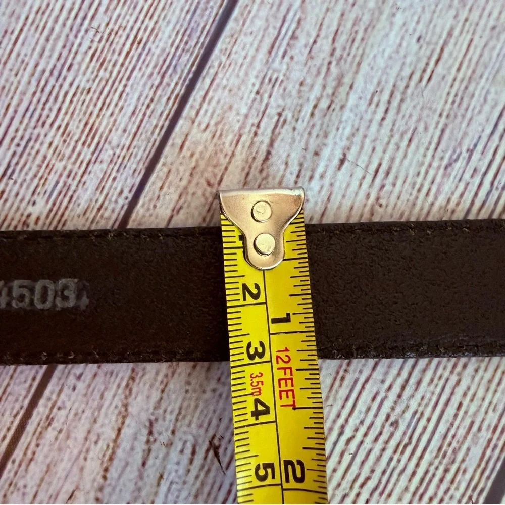 BRIGHTON Black Leather Silver Buckle Belt Medium